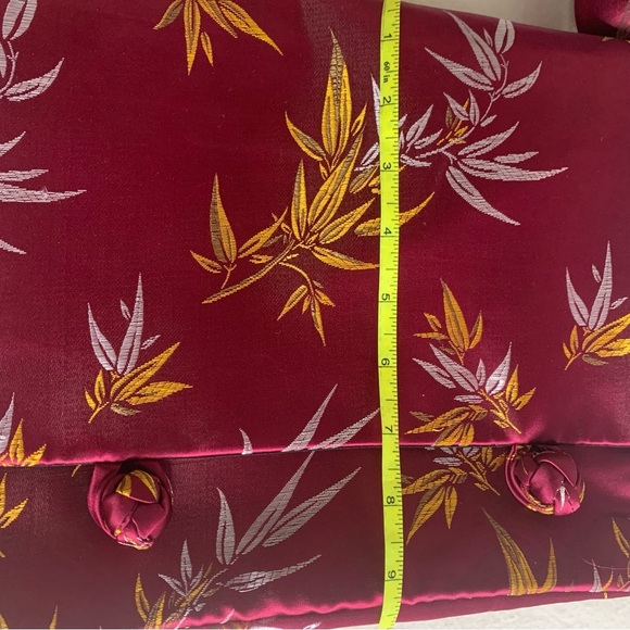 Japanese Kimono HandBag, Silk Purse Womens Brand New Japanese Geisha Burgundy - Picture 6 of 10